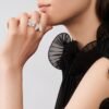 gold mother of pearl clover ring beaded edge alhambra style luxury jewelry vcarf78900 (复制)